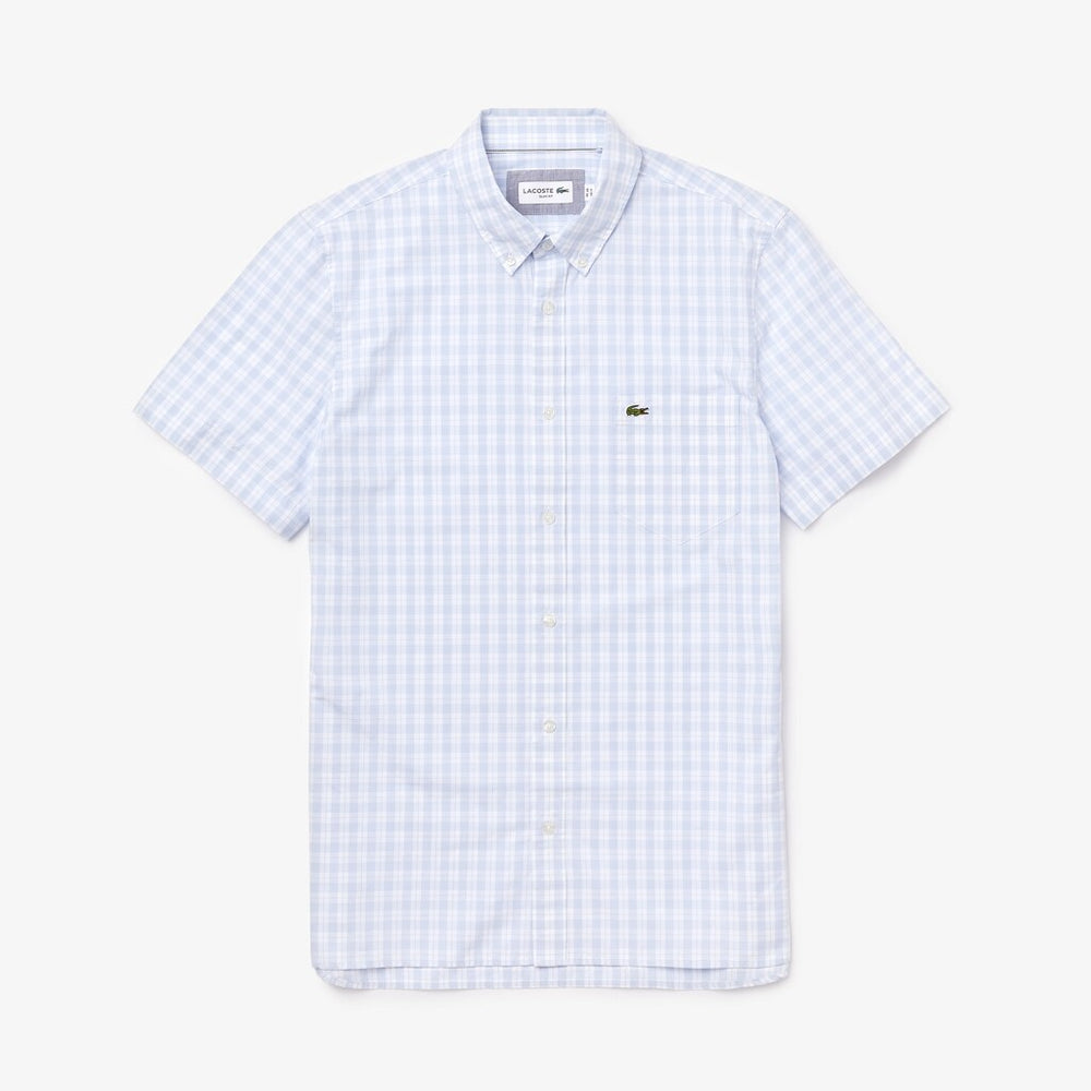 Slim Fit Short-Sleeve Wool Shirt | Lacoste Mens