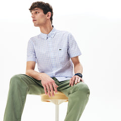 Slim Fit Short-Sleeve Wool Shirt | Lacoste Mens