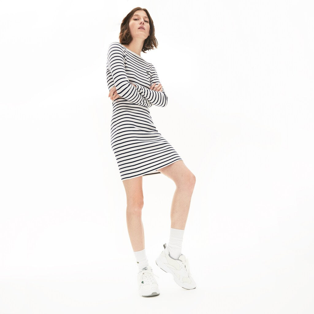 Wo  Nautical Ribbed Cotton Dress | Lacoste Womens