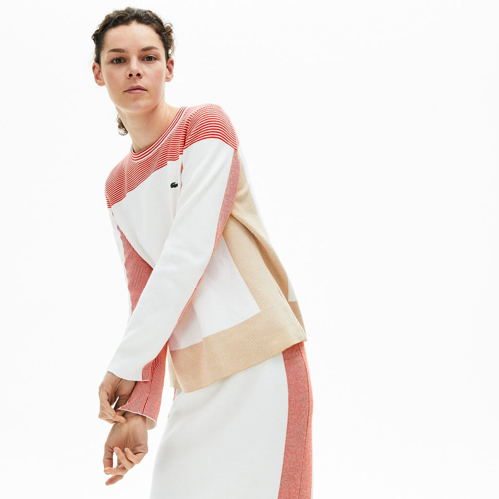 Wo  Colorblock Knit Crew Neck Sweater | Lacoste Womens