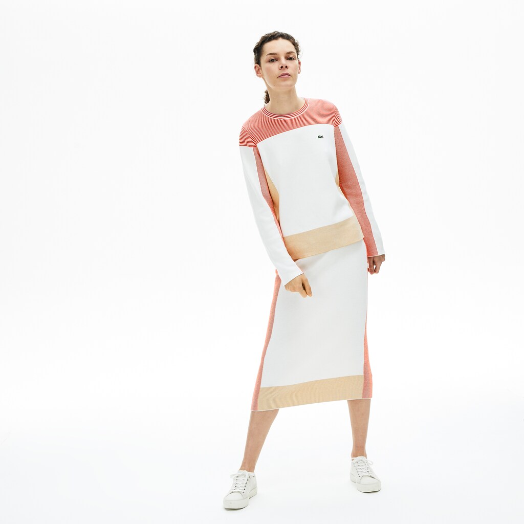 Wo  Colorblock Knit Crew Neck Sweater | Lacoste Womens