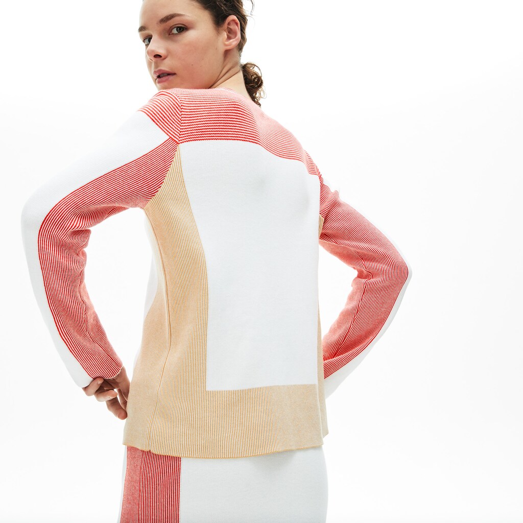 Wo  Colorblock Knit Crew Neck Sweater | Lacoste Womens