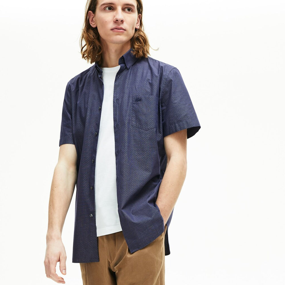 Regular Fit Texturized Cotton Shirt | Lacoste Mens