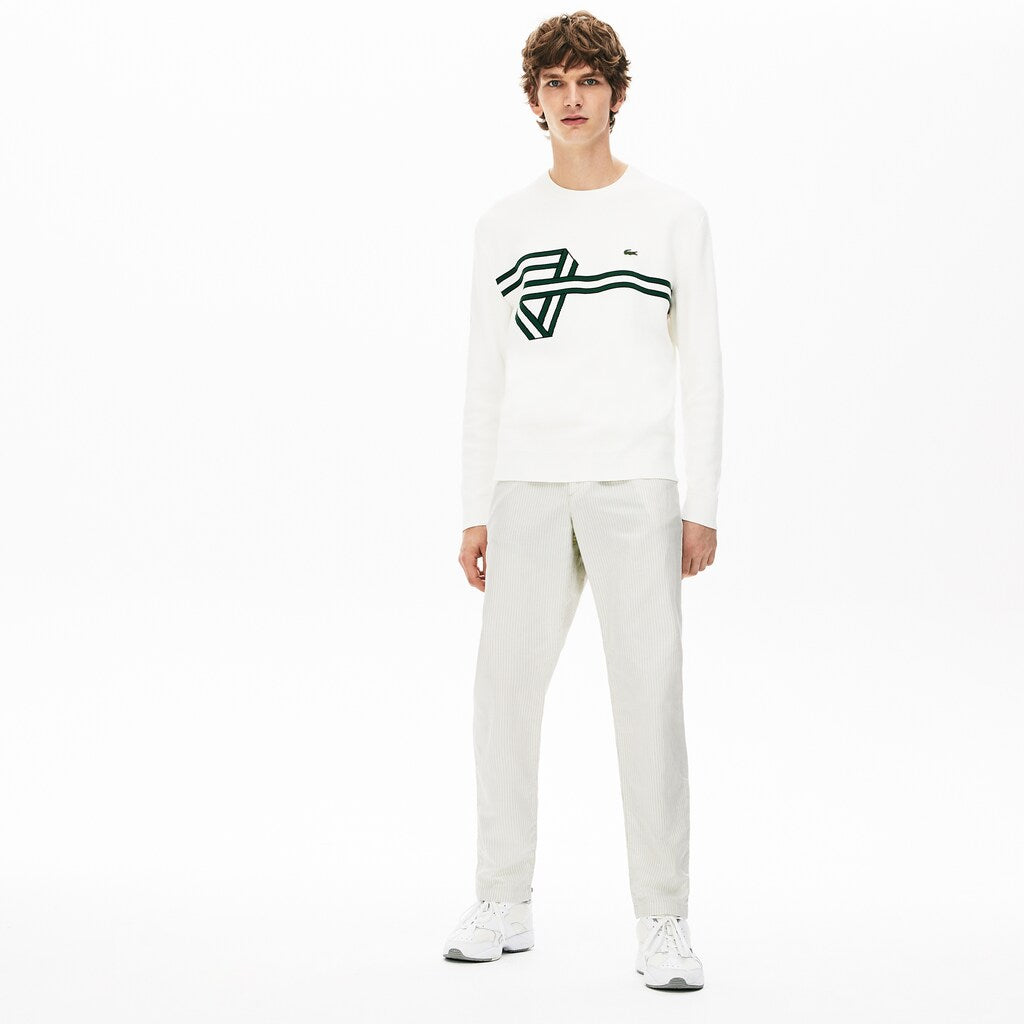 Fine Striped Cotton- Linen Chinos | Lacoste Mens
