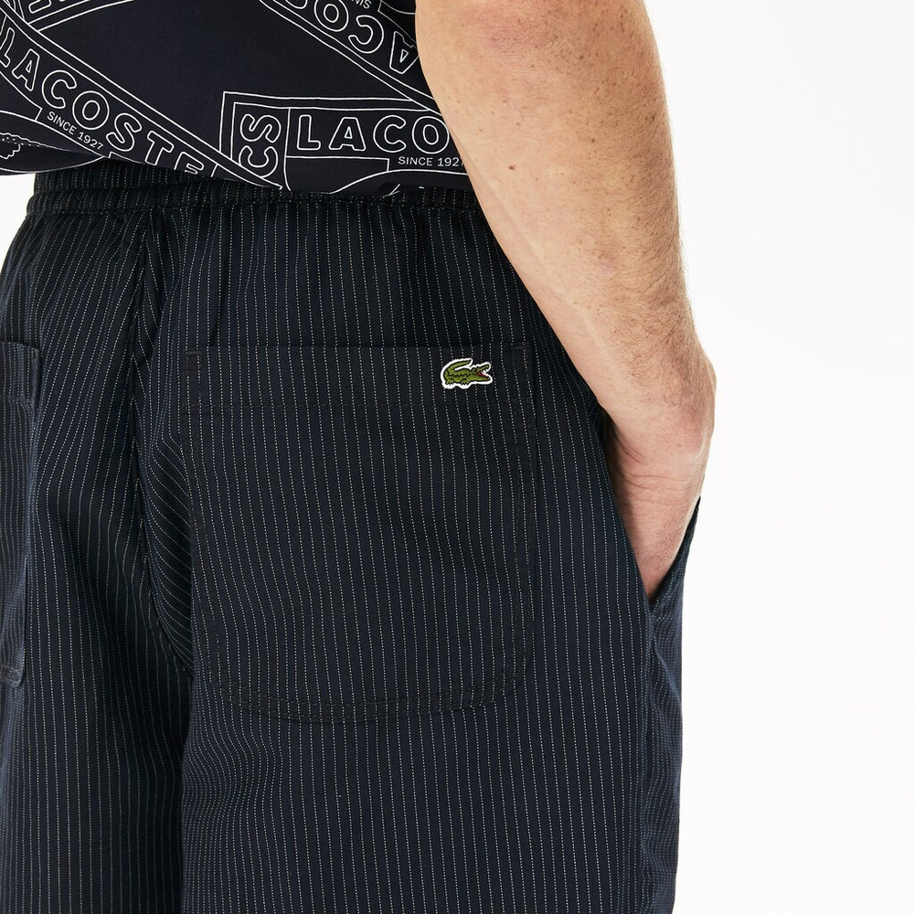 Pinstriped Linen- Blend Bermuda Shorts | Lacoste Mens