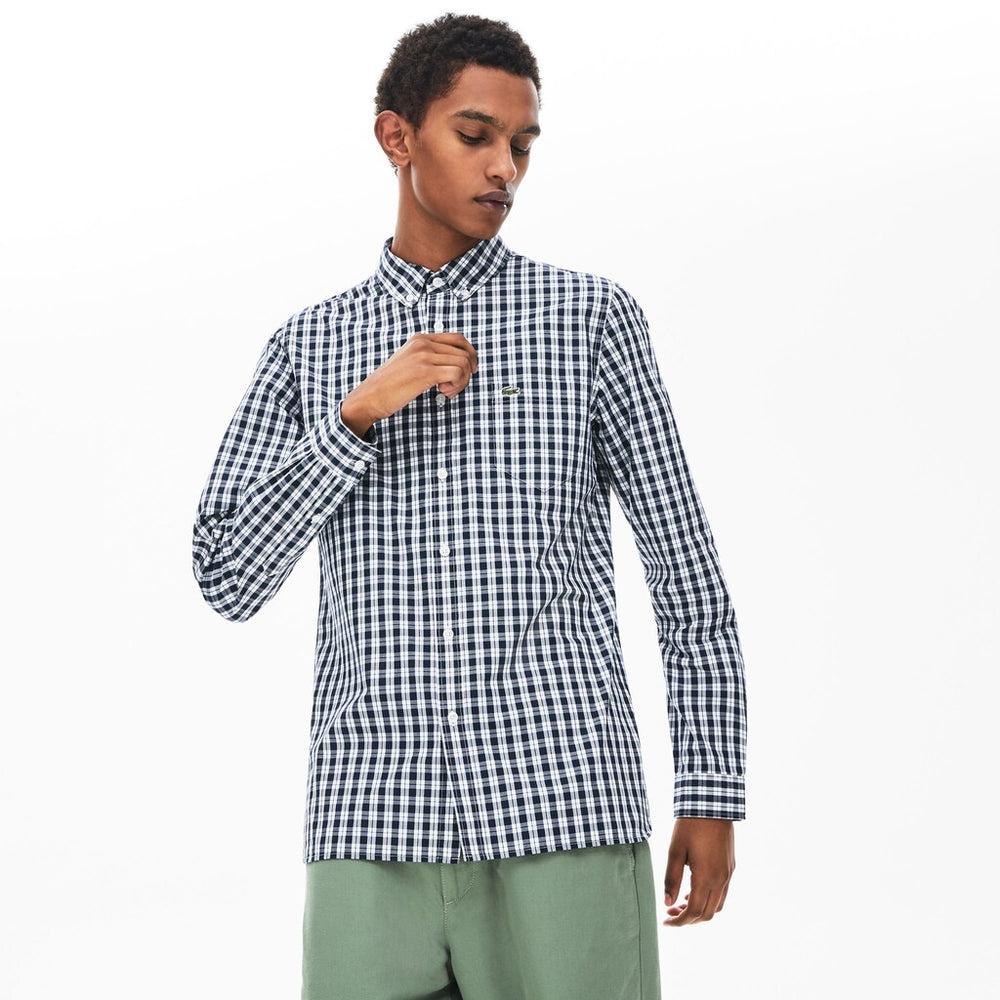 Slim Fit Long-Sleeve Wool Shirt | Lacoste Mens