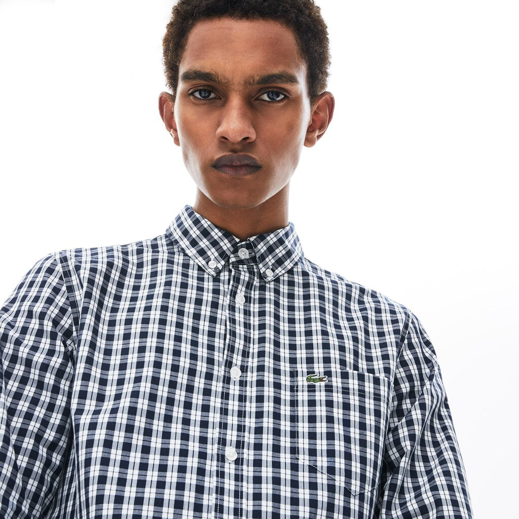Slim Fit Long-Sleeve Wool Shirt | Lacoste Mens