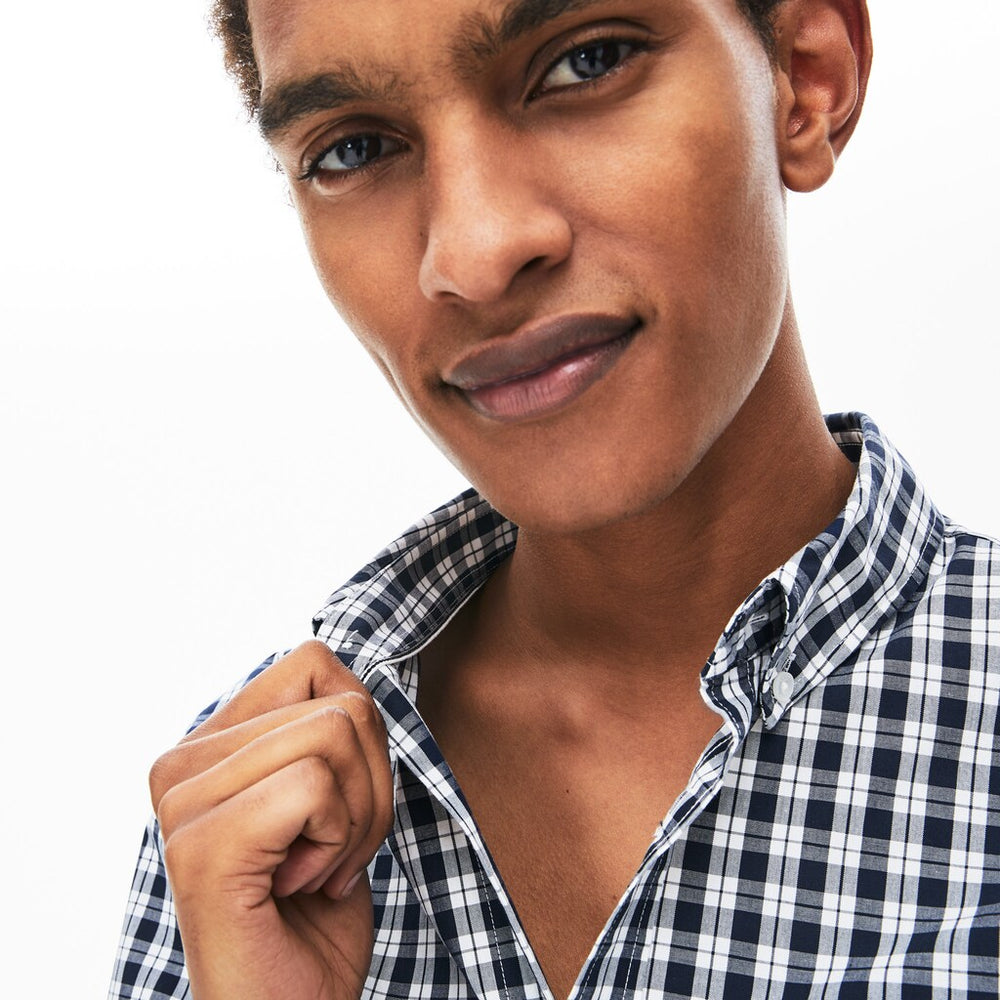 Slim Fit Long-Sleeve Wool Shirt | Lacoste Mens