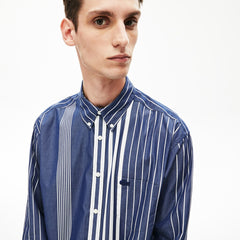 Variegated-Stripe Relaxed Cotton Shirt | Lacoste Mens