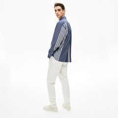 Variegated-Stripe Relaxed Cotton Shirt | Lacoste Mens