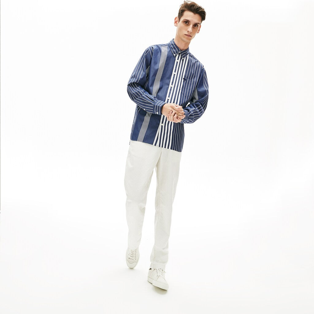 Variegated-Stripe Relaxed Cotton Shirt | Lacoste Mens