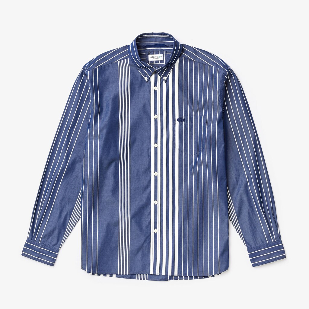Variegated-Stripe Relaxed Cotton Shirt | Lacoste Mens