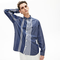 Variegated-Stripe Relaxed Cotton Shirt | Lacoste Mens