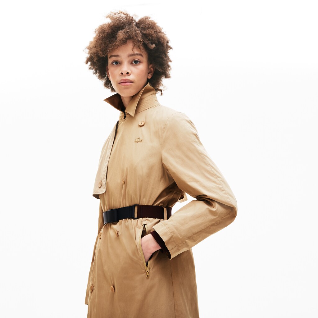 Wo  Contrast Belt Trench Coat | Lacoste Womens