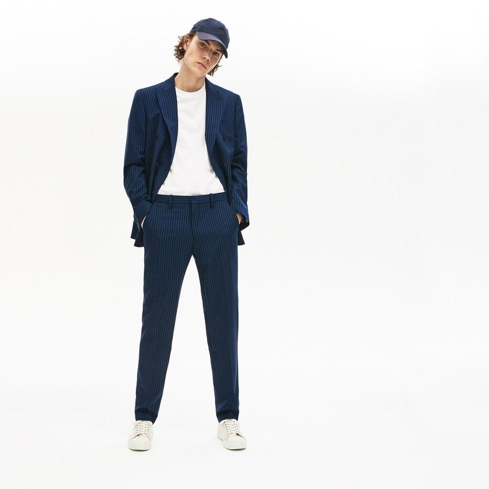LIVE Fine Pinstriped Wool Suit Pants | Lacoste Mens