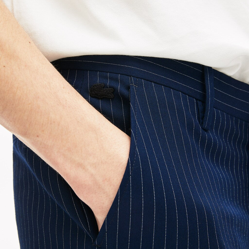 LIVE Fine Pinstriped Wool Suit Pants | Lacoste Mens