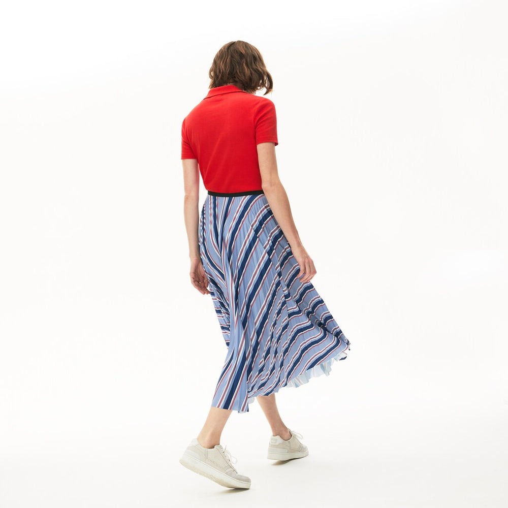 Wo  MultiColor Striped Pleated Skirt | Lacoste Womens