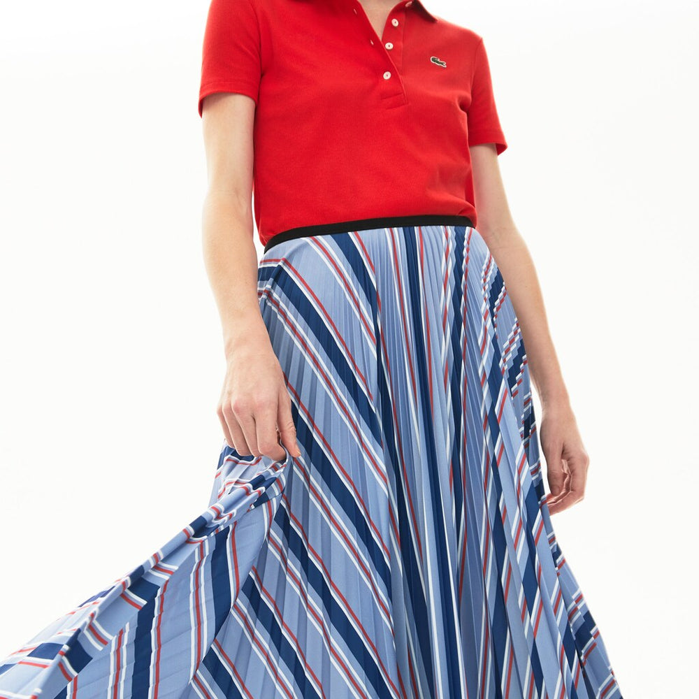 Wo  MultiColor Striped Pleated Skirt | Lacoste Womens