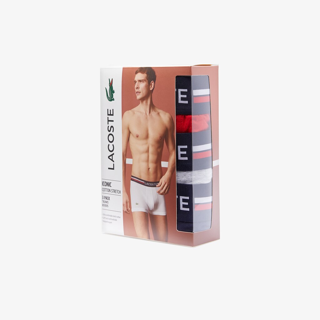 Pack Of 3 Iconic Boxer Briefs With Three-Tone Waistband | Lacoste Mens