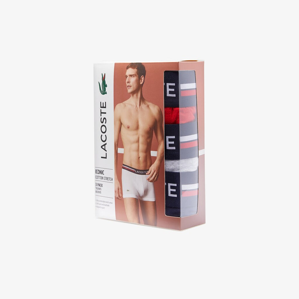Pack Of 3 Iconic Boxer Briefs With Three-Tone Waistband | Lacoste Mens