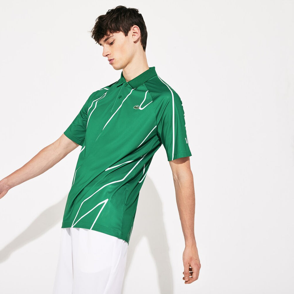 SPORT Novak Djokovic Printed Breathable Polo Shirt | Lacoste Mens