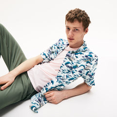 Southern France Print Cotton Hawaiian Fit Shirt | Lacoste Mens
