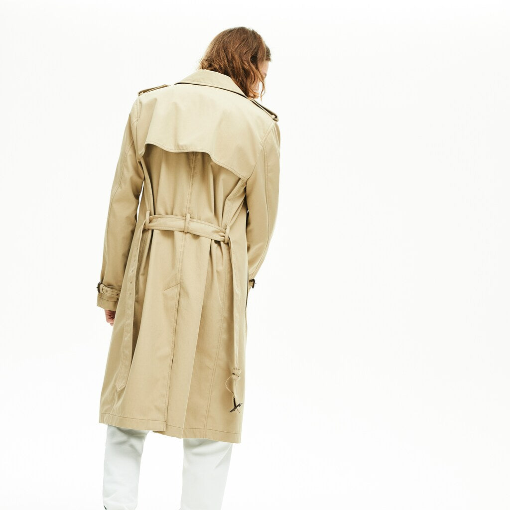 Long Belted Cotton Trench Coat | Lacoste Mens