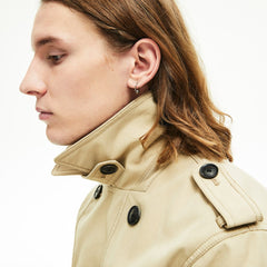 Long Belted Cotton Trench Coat | Lacoste Mens