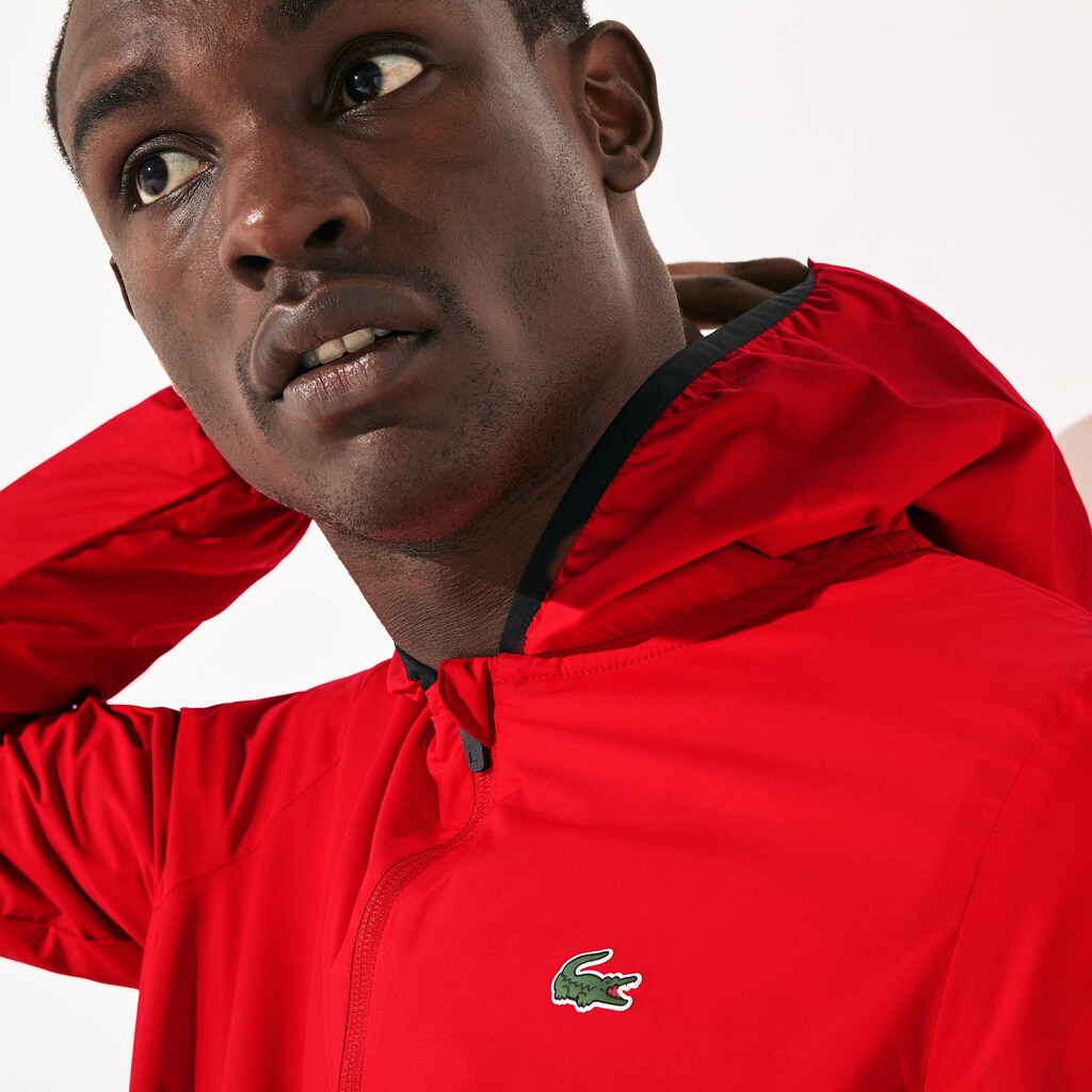 SPORT Water-Resistant Foldable Hooded Zip Jacket | Lacoste Mens