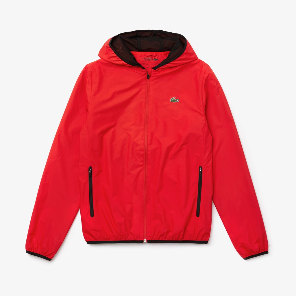 SPORT Water-Resistant Foldable Hooded Zip Jacket | Lacoste Mens