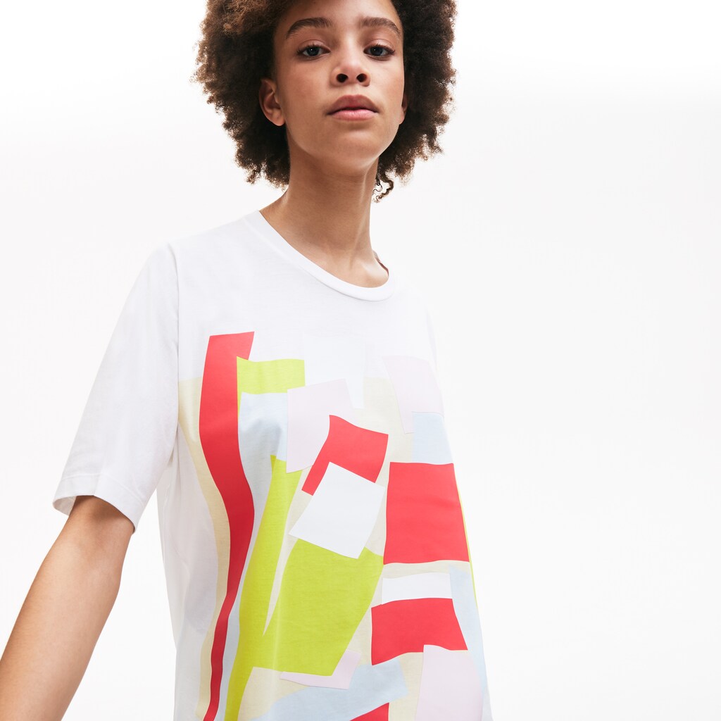 Wo  Art-Print Cotton T-Shirt | Lacoste Womens