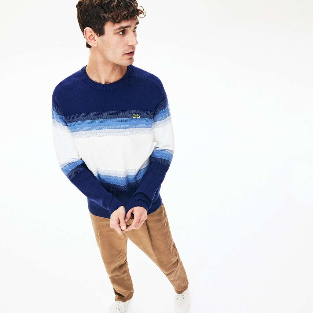 Made In France Degraded Cotton Crew Neck Sweater | Lacoste Mens