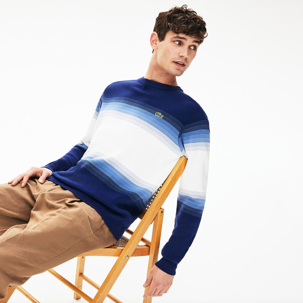 Made In France Degraded Cotton Crew Neck Sweater | Lacoste Mens