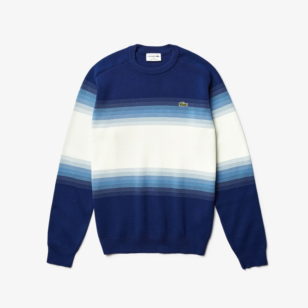 Made In France Degraded Cotton Crew Neck Sweater | Lacoste Mens