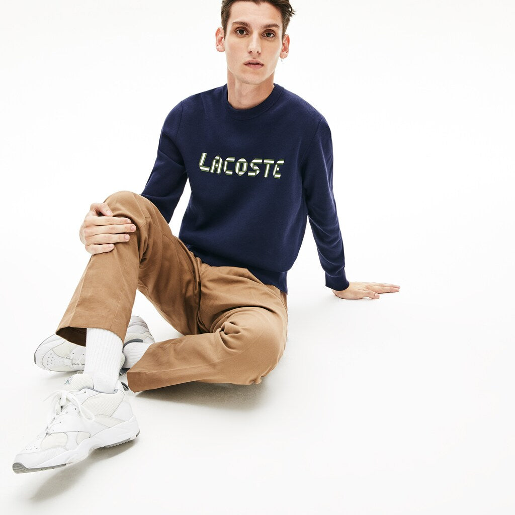 Lettering Print Cotton Heritage Sweater | Lacoste Mens
