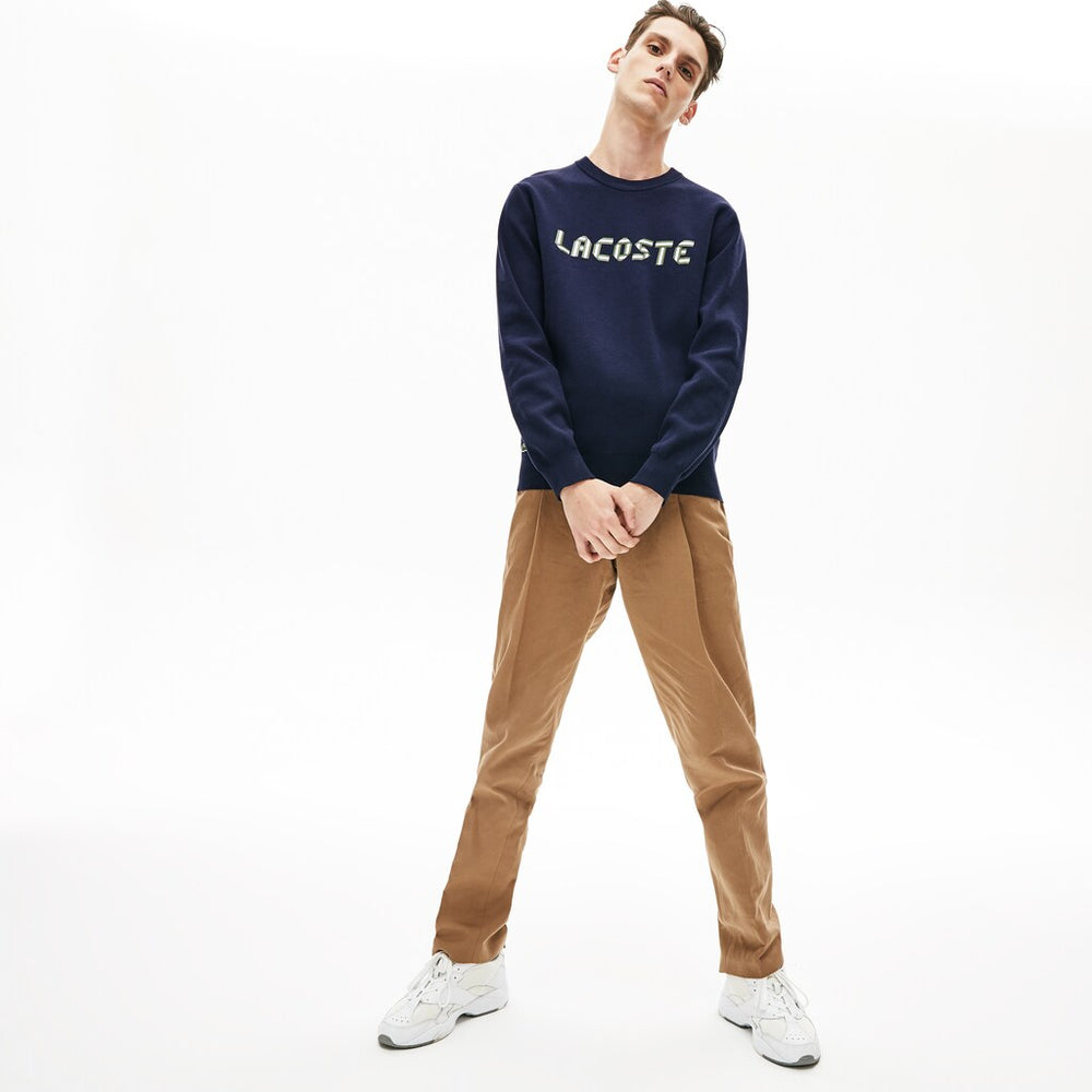Lettering Print Cotton Heritage Sweater | Lacoste Mens