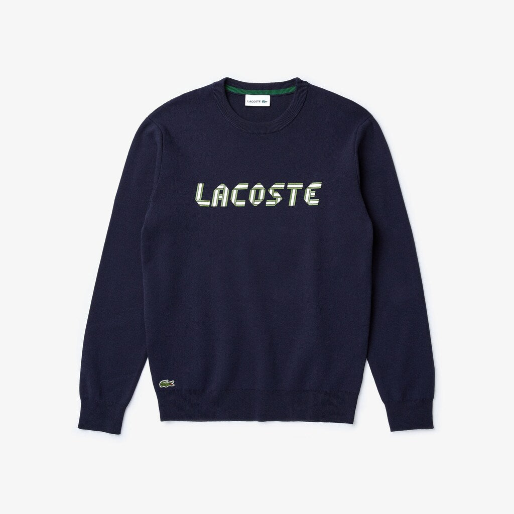 Lettering Print Cotton Heritage Sweater | Lacoste Mens