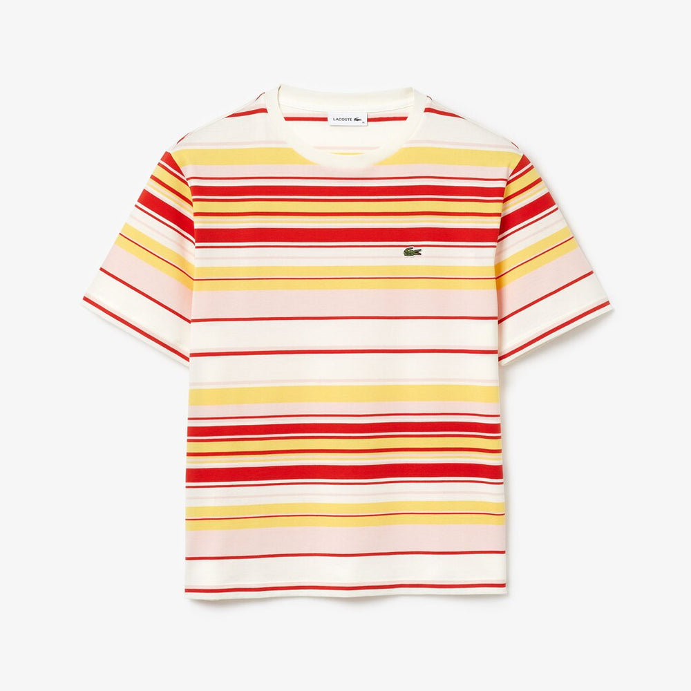 Wo  Crew Neck Striped Cotton T-shirt | Lacoste Womens