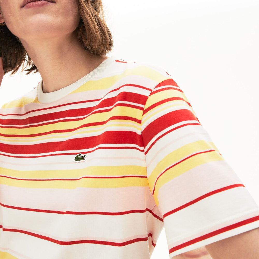 Wo  Crew Neck Striped Cotton T-shirt | Lacoste Womens
