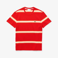 Made in France Striped Cotton Piqué Crew Neck T-shirt | Lacoste Mens