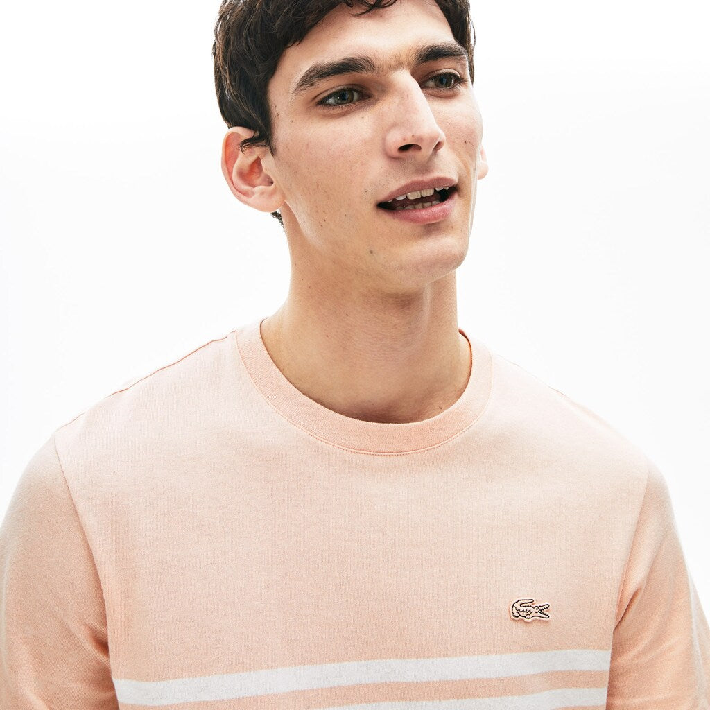 Cotton-Linen Stripe T-shirt | Lacoste Mens