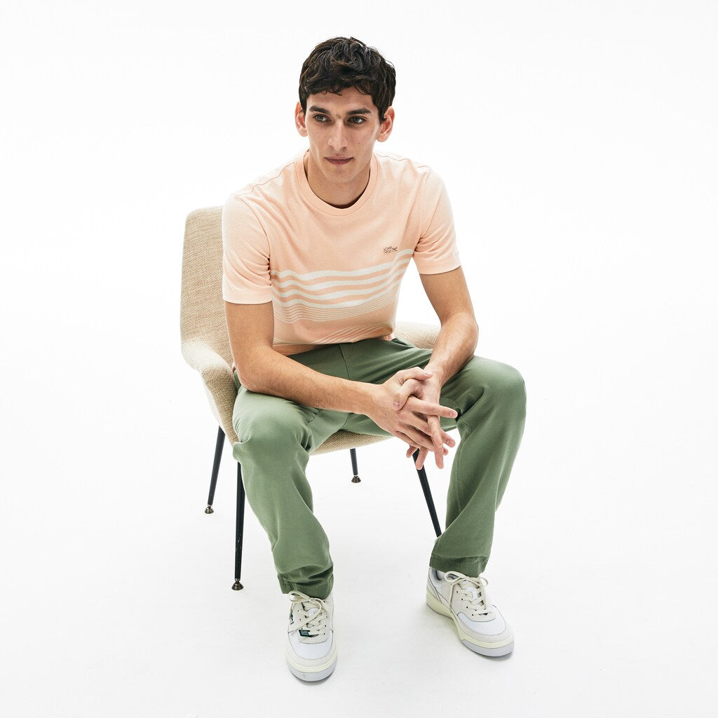 Cotton-Linen Stripe T-shirt | Lacoste Mens
