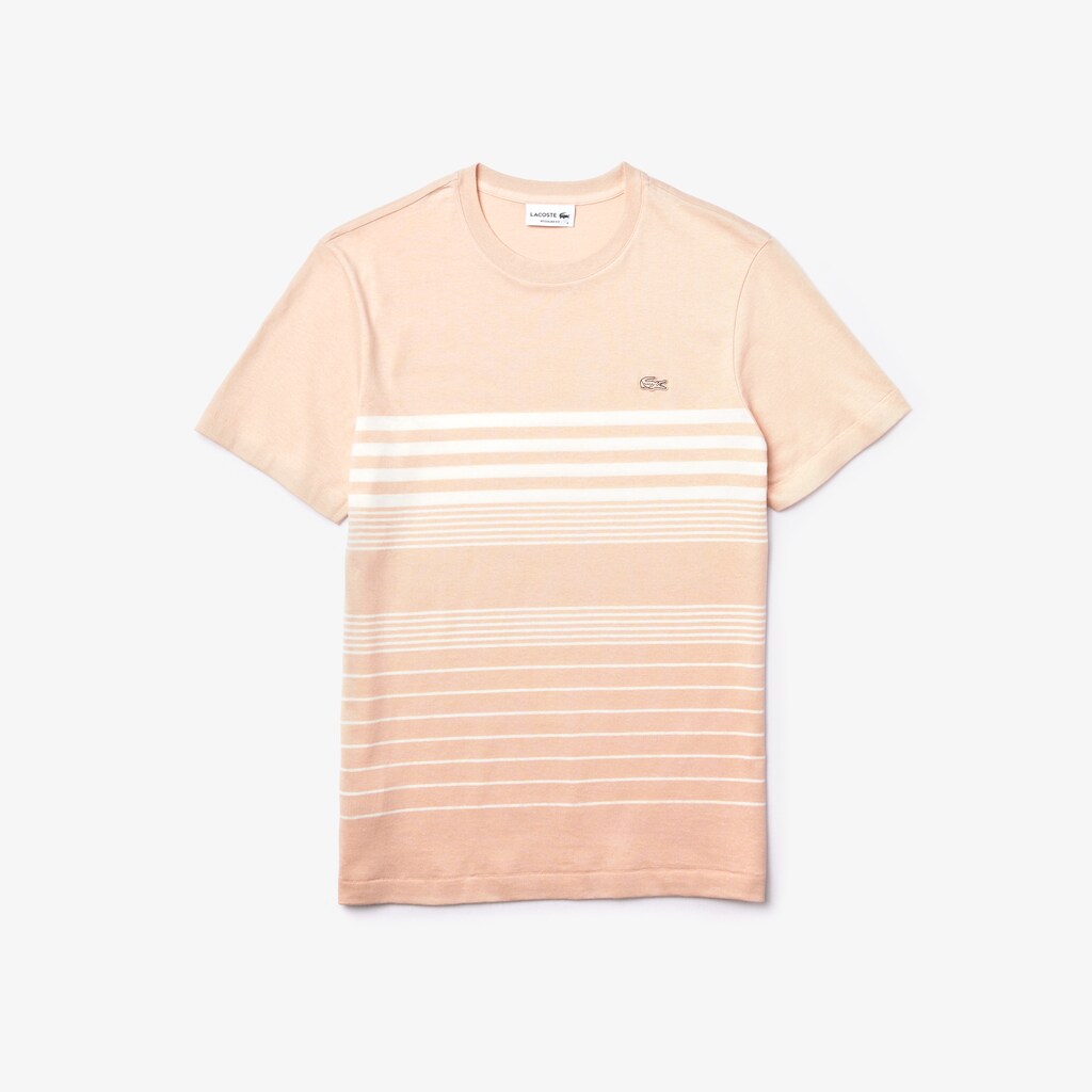Cotton-Linen Stripe T-shirt | Lacoste Mens