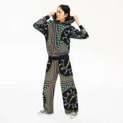 Unisex LIVE Scarf-Print Hooded Sweatshirt | Lacoste Mens|Womens