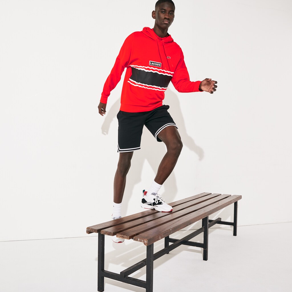 SPORT Logo and Banded Stripe Hoodie | Lacoste Mens