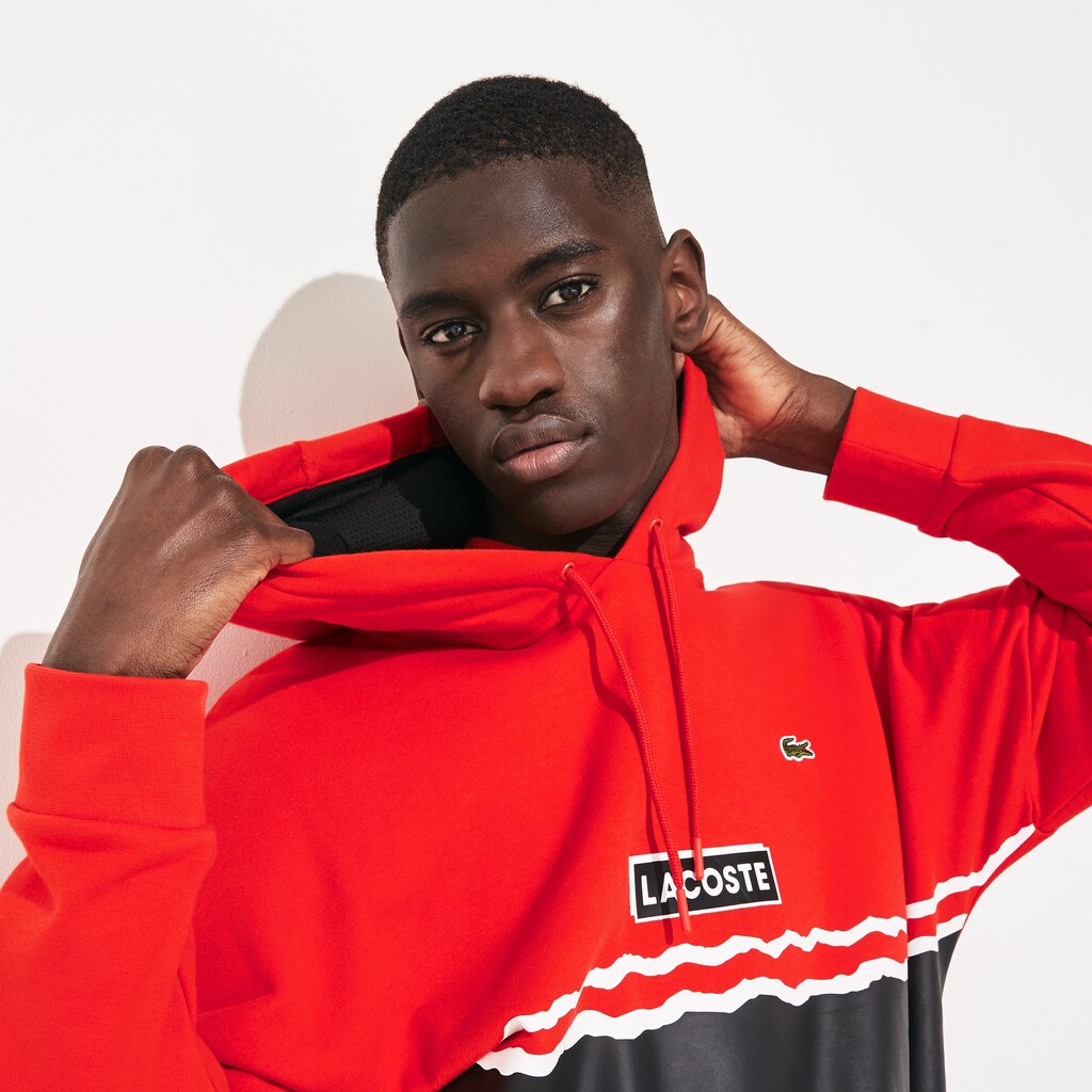 SPORT Logo and Banded Stripe Hoodie | Lacoste Mens