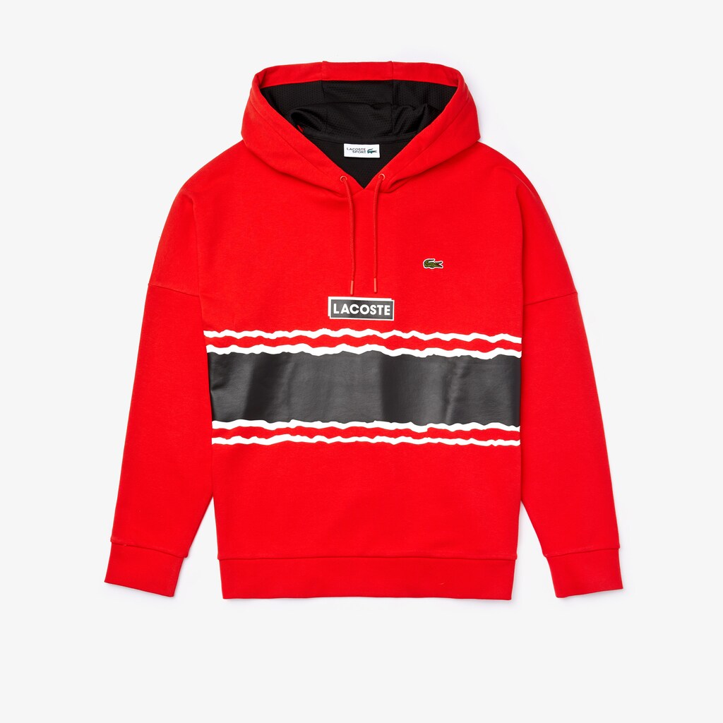 SPORT Logo and Banded Stripe Hoodie | Lacoste Mens