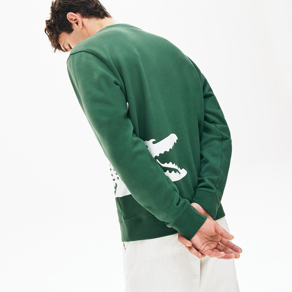 Oversize Croc Crew Neck Cotton Sweatshirt | Lacoste Mens