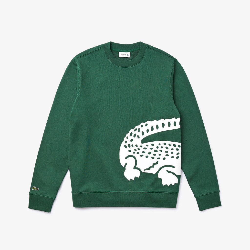 Oversize Croc Crew Neck Cotton Sweatshirt | Lacoste Mens