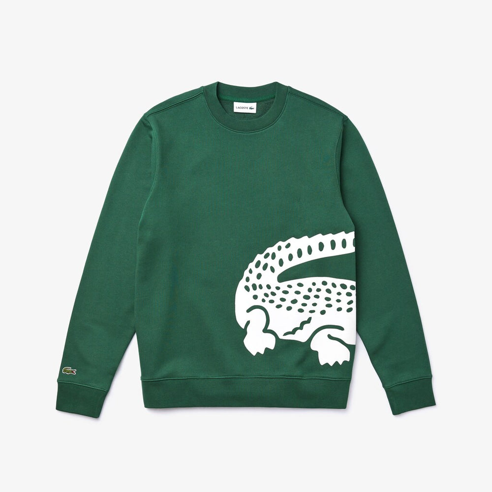 Oversize Croc Crew Neck Cotton Sweatshirt | Lacoste Mens